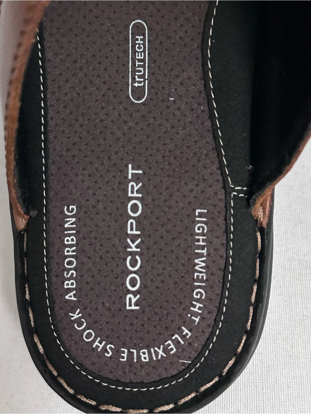 Rockport Men's Darwyn Cross Band Slide Sandal Size 10.5 Coach Brown Leather